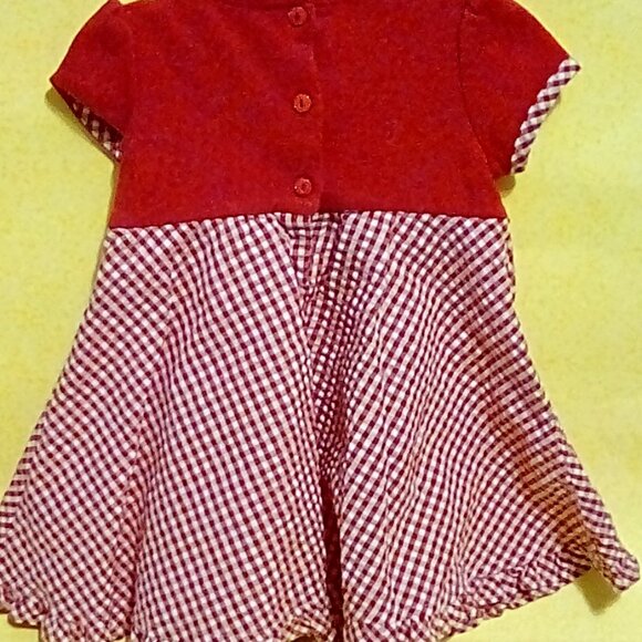 Youngland red & white lady bug gingham Dress 18m - Picture 3 of 6